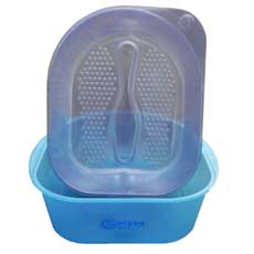 Blue disposable foot spa