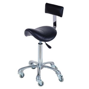 Saddle seat with back support - black