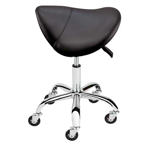 Small Saddle seat with gas lift and metal chrome feet